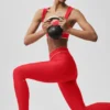 Airlift High-Waist Alignment Legging - Bright Red/White