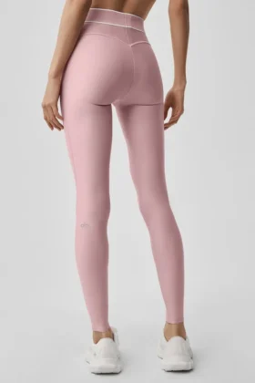 Airlift High-Waist Alignment Legging – Vintage Pink/White