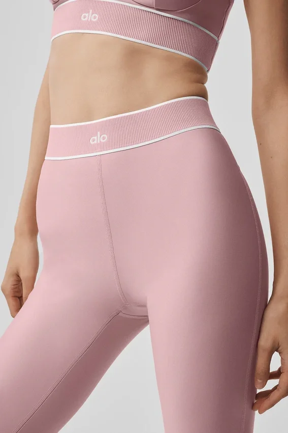 Airlift High-Waist Alignment Legging - Vintage Pink/White