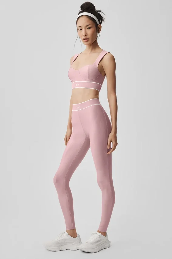 Airlift High-Waist Alignment Legging - Vintage Pink/White