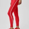 Airlift High Waist Charger 7/8 Legging - Bright Red/White