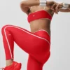 Airlift High Waist Charger 7/8 Legging - Bright Red/White