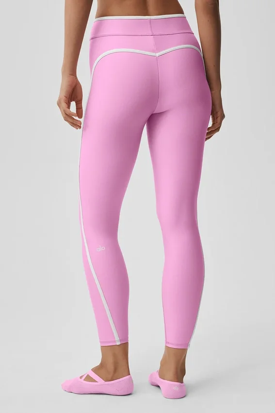 Airlift High Waist Charger 7/8 Legging - Candy Heart Pink/White