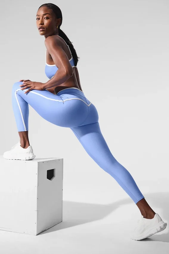 Airlift High Waist Charger 7/8 Legging - Crystal Clear Blue/White