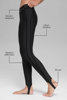 Airlift High-Waist Love Language Stirrup Legging – Black