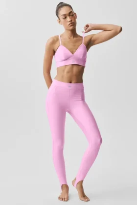 Airlift High-Waist Love Language Stirrup Legging - Candy Heart Pink