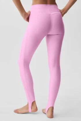 Airlift High-Waist Love Language Stirrup Legging – Candy Heart Pink