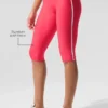 Airlift High-Waist Super Sleek Contrast Capri - Candy Red/White