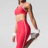 Airlift High-Waist Super Sleek Contrast Capri - Candy Red/White