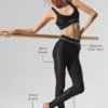 Airlift Mesh High-Waist Darling Stirrup Legging - Black