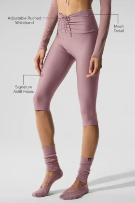 Airlift Mesh High-Waist Divine Capri – Smoky Quartz