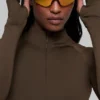Airlift Winter Warm 1/4 Zip Long Sleeve - Espresso