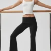 Alo Softsculpt 7/8 Foldover Flare Legging - Black
