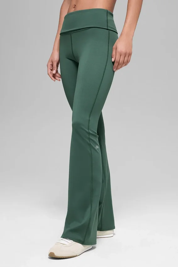 Alo Softsculpt 7/8 Foldover Flare Legging - Clover Green