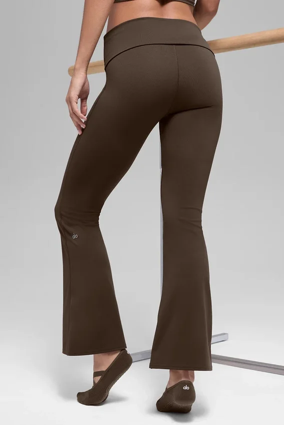 Alo Softsculpt 7/8 Foldover Flare Legging - Espresso