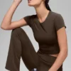 Alo Softsculpt 7/8 Foldover Flare Legging - Espresso