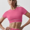 Alo Softsculpt Amp It up Short Sleeve Bra - Paradise Pink