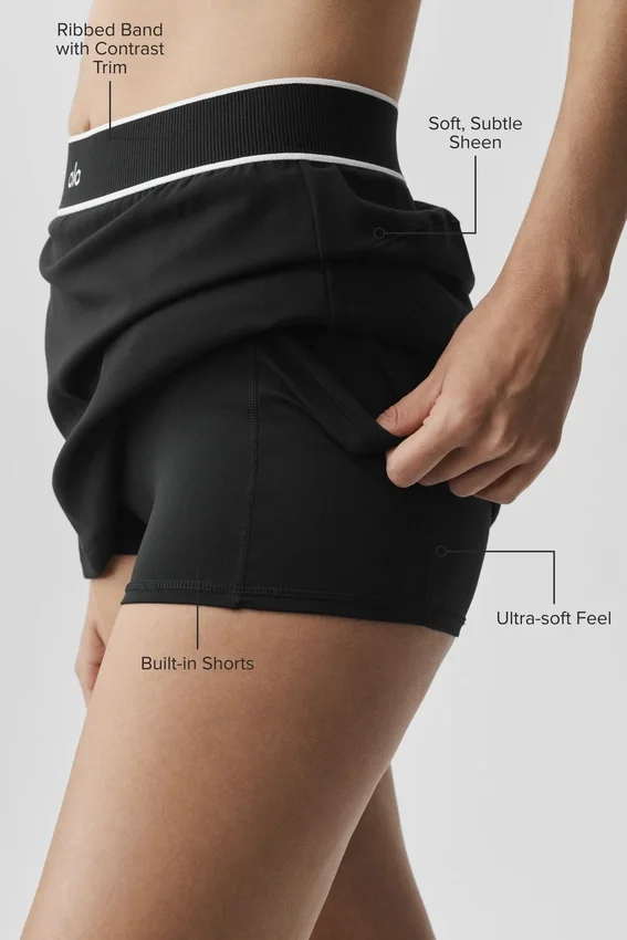 Alo Softsculpt Amp It up Tennis Skirt - Black