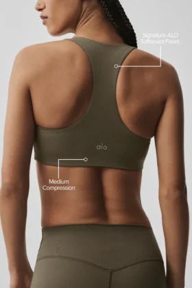 Alo Softsculpt Base Bra – Olive Tree