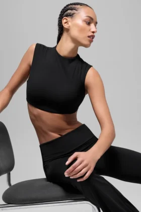Alo Softsculpt Capped out Short Sleeve - Black