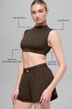 Alo Softsculpt Capped out Short Sleeve – Espresso
