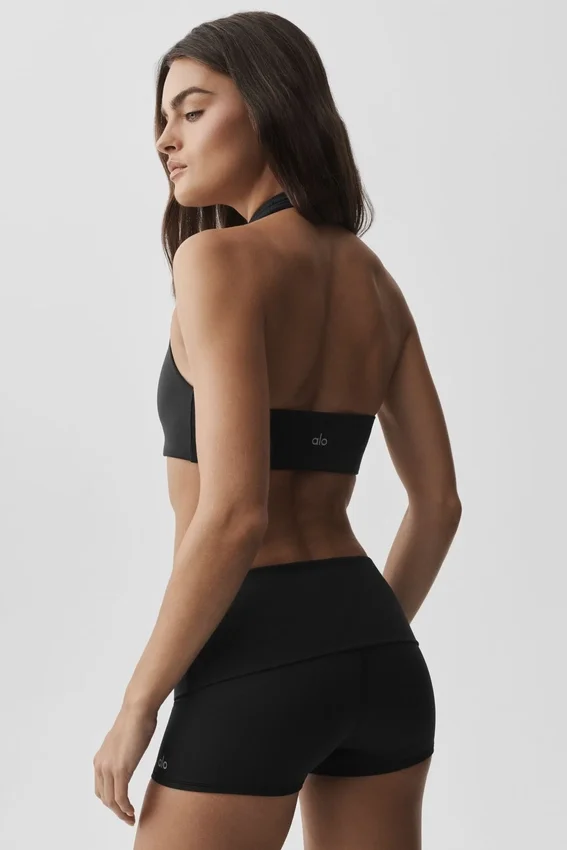 Alo Softsculpt Feel the Heat Halter Bra - Black
