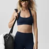 Alo Softsculpt Feel the Heat Halter Bra - Navy