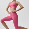 Alo Softsculpt Feel the Heat Halter Bra - Paradise Pink