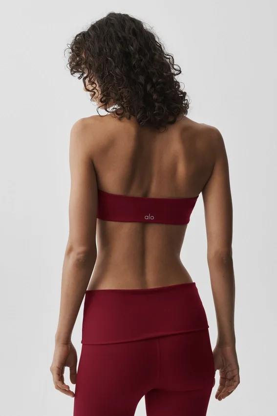 Alo Softsculpt Feel the Heat Halter Bra - Summer Romance Red