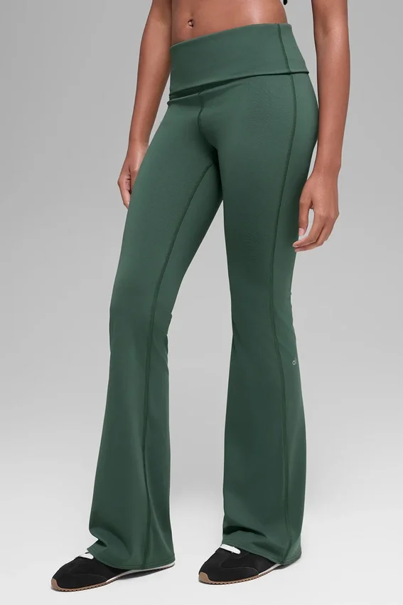 Alo Softsculpt Foldover Flare Legging - Clover Green