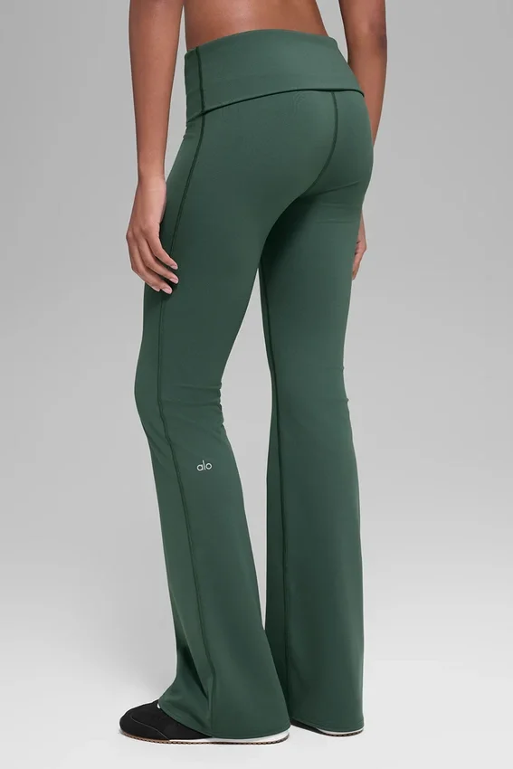 Alo Softsculpt Foldover Flare Legging - Clover Green