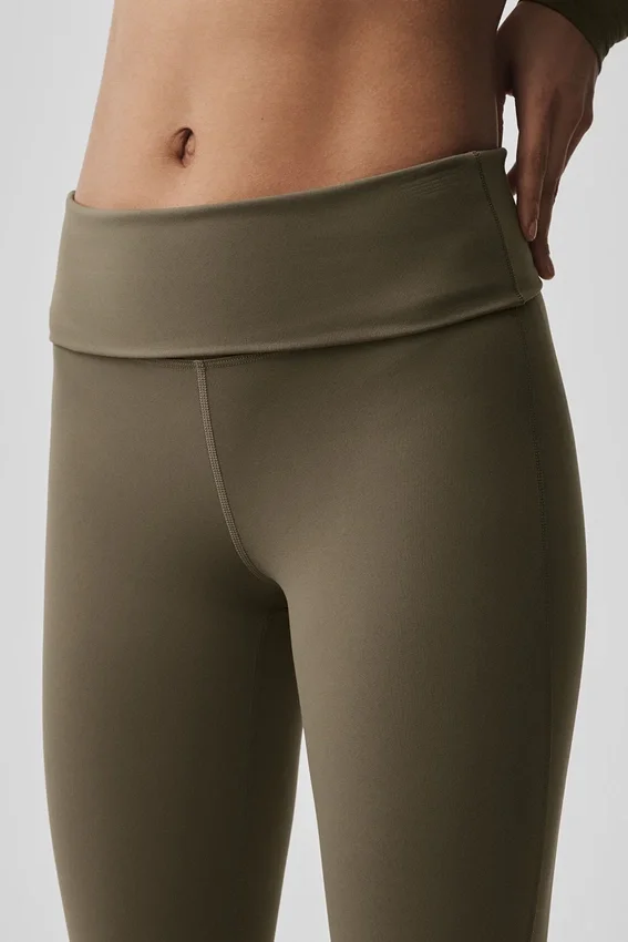 Alo Softsculpt Foldover Flare Legging - Olive Tree