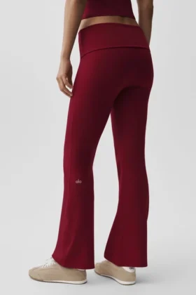 Alo Softsculpt Foldover Flare Legging – Summer Romance Red