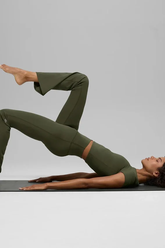 Alo Softsculpt High-Waist Bootcut Legging - Green Olive