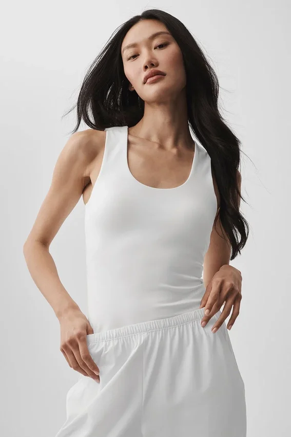 Alo Softsculpt No Nonsense Bra Tank - White