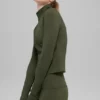 Alo Softsculpt Precision 1/4 Zip Long Sleeve - Green Olive