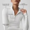 Alo Softsculpt Precision 1/4 Zip Long Sleeve - White