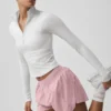 Alo Softsculpt Precision 1/4 Zip Long Sleeve - White