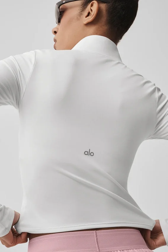 Alo Softsculpt Precision 1/4 Zip Long Sleeve - White