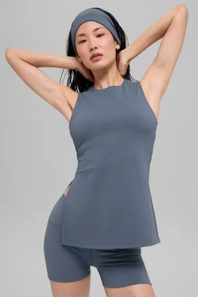 Alo Softsculpt Precision Full Length Bra Tank - Bluestone