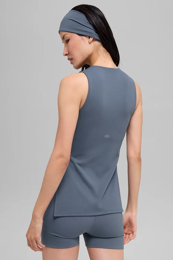 Alo Softsculpt Precision Full Length Bra Tank - Bluestone
