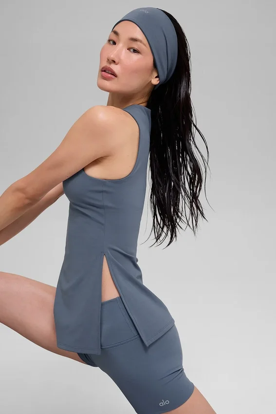 Alo Softsculpt Precision Full Length Bra Tank - Bluestone