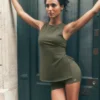 Alo Softsculpt Precision Full Length Bra Tank - Green Olive