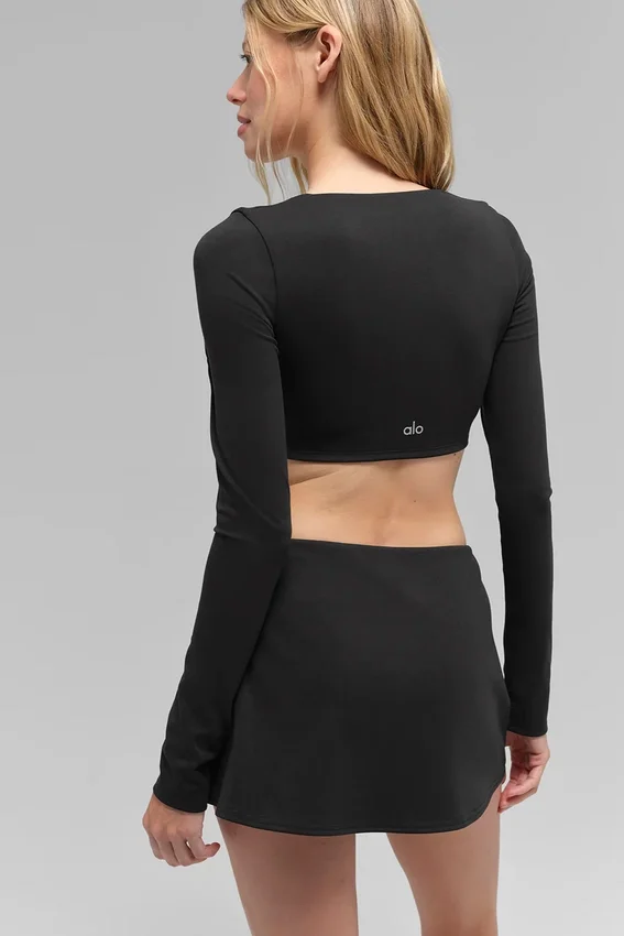 Alo Softsculpt Precision Long Sleeve Bra - Black