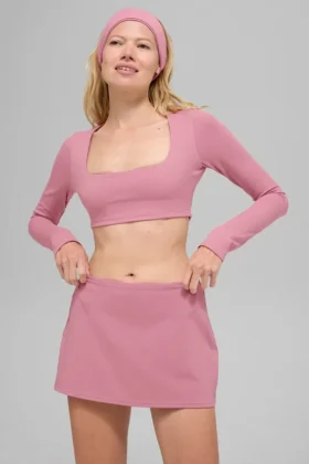 Alo Softsculpt Precision Long Sleeve Bra – Pink Wild Rose