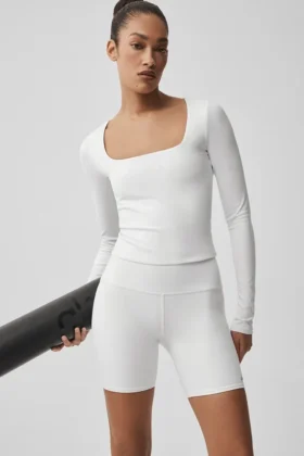 Alo Softsculpt Precision Long Sleeve - White