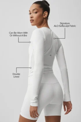 Alo Softsculpt Precision Long Sleeve – White
