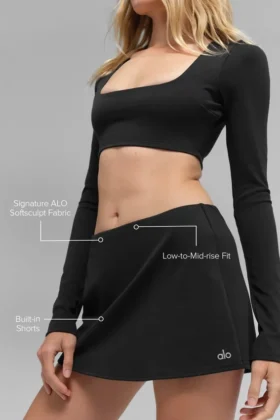 Alo Softsculpt Precision Mini Skirt – Black