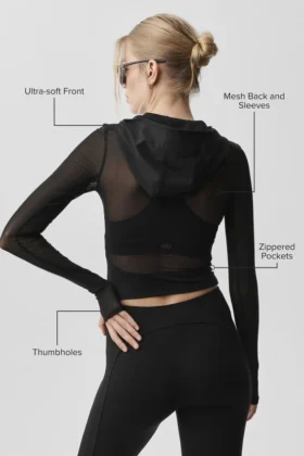 Alo Softsculpt Superset Full Zip Jacket – Black