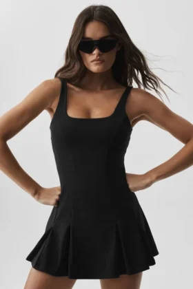 Alo Softsculpt Topspin Tennis Dress - Black